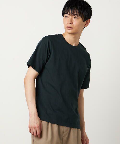 COMME CA ISM / コムサイズム Tシャツ | 【接触冷感】USAコットンTシャツ(グリーン)