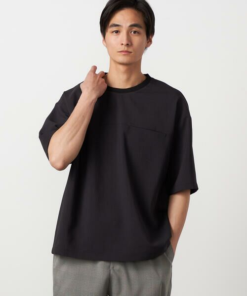 COMME CA ISM / コムサイズム Tシャツ | 【吸水速乾】リネンライクポリエステル 布帛Tシャツ | 詳細3