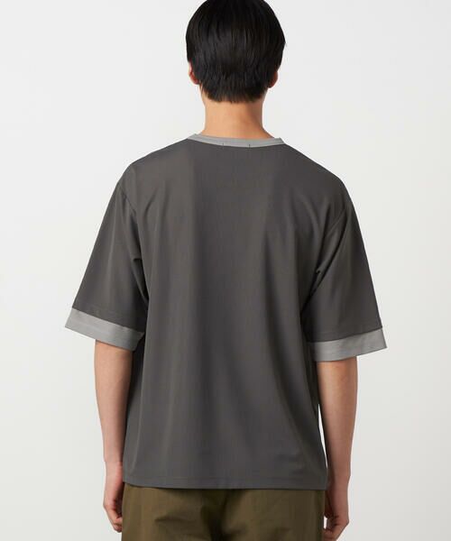 COMME CA ISM / コムサイズム Tシャツ | 軽量スクエアジャガード フェイクレイヤードTシャツ | 詳細7