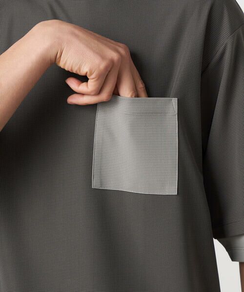 COMME CA ISM / コムサイズム Tシャツ | 軽量スクエアジャガード フェイクレイヤードTシャツ | 詳細9