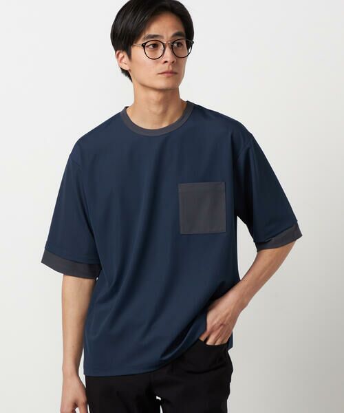 COMME CA ISM / コムサイズム Tシャツ | 軽量スクエアジャガード フェイクレイヤードTシャツ | 詳細19