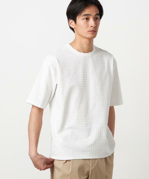 COMME CA ISM / コムサイズム Tシャツ | 千鳥 リンクスジャガード Tシャツ | 詳細3