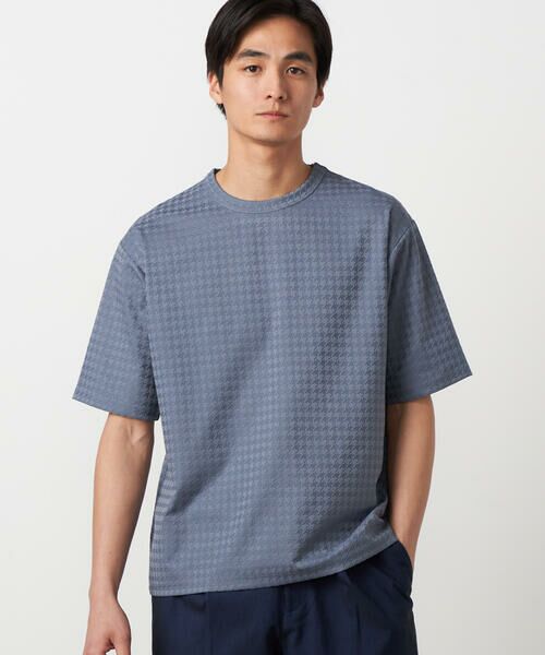 COMME CA ISM / コムサイズム Tシャツ | 千鳥 リンクスジャガード Tシャツ | 詳細12