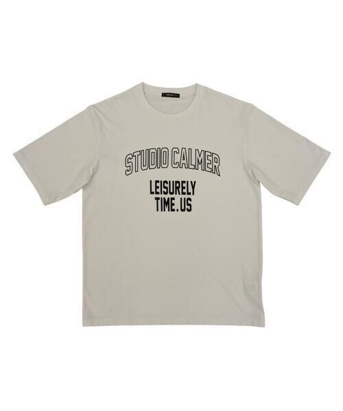 COMME CA ISM / コムサイズム Tシャツ | シルケット天竺 ロゴプリントTシャツ（ホワイト）