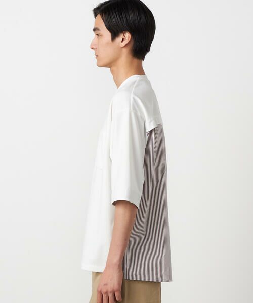 COMME CA ISM / コムサイズム Tシャツ | 【吸水速乾】ストライプコンビTシャツ | 詳細6