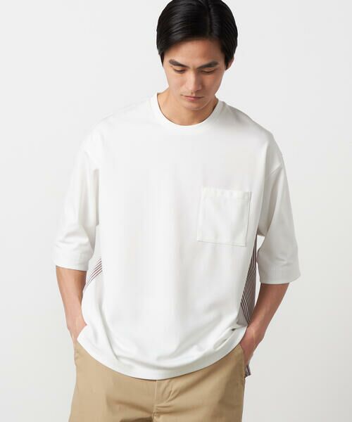 COMME CA ISM / コムサイズム Tシャツ | 【吸水速乾】ストライプコンビTシャツ | 詳細3