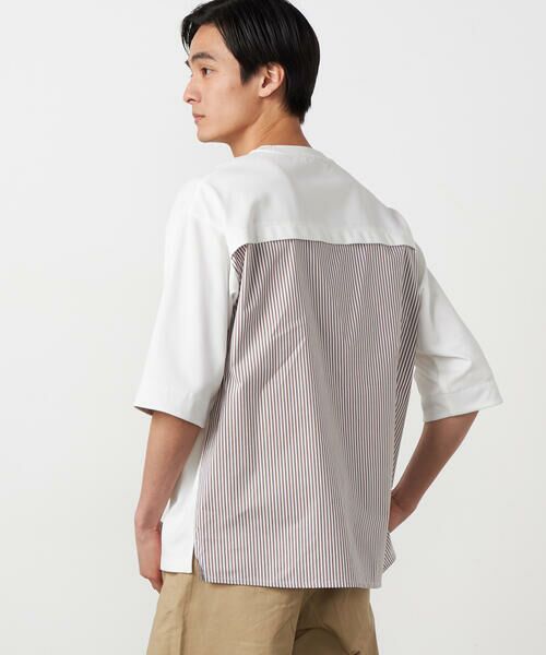COMME CA ISM / コムサイズム Tシャツ | 【吸水速乾】ストライプコンビTシャツ | 詳細4
