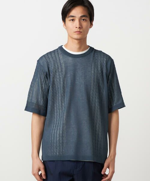COMME CA ISM / コムサイズム ニット・セーター | 【セットアイテム】リネンライクケーブル クルーネックニット＋T/C天竺Tシャツ | 詳細12