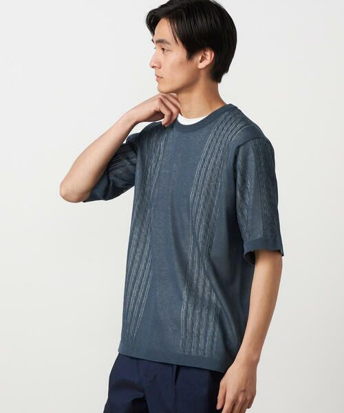 COMME CA ISM / コムサイズム ニット・セーター | 【セットアイテム】リネンライクケーブル クルーネックニット＋T/C天竺Tシャツ | 詳細10