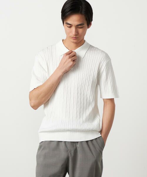 COMME CA ISM / コムサイズム ニット・セーター | ケーブルポロニット | 詳細3