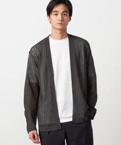 COMME CA ISM / コムサイズム カーディガン・ボレロ | 【セットアイテム】リネンライクケーブル ボタンレスカーディガン＋T/C天竺Tシャツ