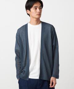 COMME CA ISM / コムサイズム カーディガン・ボレロ | 【セットアイテム】リネンライクケーブル ボタンレスカーディガン＋T/C天竺Tシャツ