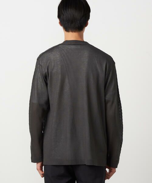 COMME CA ISM / コムサイズム カーディガン・ボレロ | 【セットアイテム】リネンライクケーブル ボタンレスカーディガン＋T/C天竺Tシャツ | 詳細7