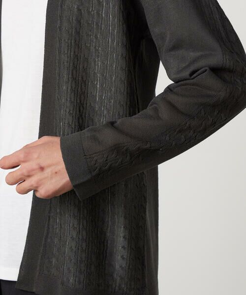 COMME CA ISM / コムサイズム カーディガン・ボレロ | 【セットアイテム】リネンライクケーブル ボタンレスカーディガン＋T/C天竺Tシャツ | 詳細9