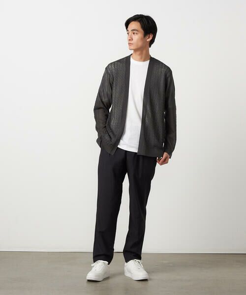 COMME CA ISM / コムサイズム カーディガン・ボレロ | 【セットアイテム】リネンライクケーブル ボタンレスカーディガン＋T/C天竺Tシャツ | 詳細2