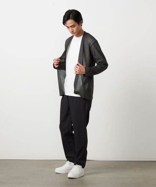 COMME CA ISM / コムサイズム カーディガン・ボレロ | 【セットアイテム】リネンライクケーブル ボタンレスカーディガン＋T/C天竺Tシャツ | 詳細3