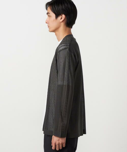 COMME CA ISM / コムサイズム カーディガン・ボレロ | 【セットアイテム】リネンライクケーブル ボタンレスカーディガン＋T/C天竺Tシャツ | 詳細6