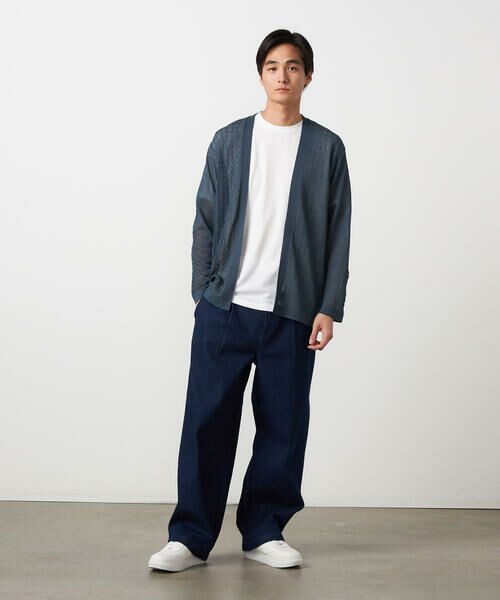 COMME CA ISM / コムサイズム カーディガン・ボレロ | 【セットアイテム】リネンライクケーブル ボタンレスカーディガン＋T/C天竺Tシャツ | 詳細13