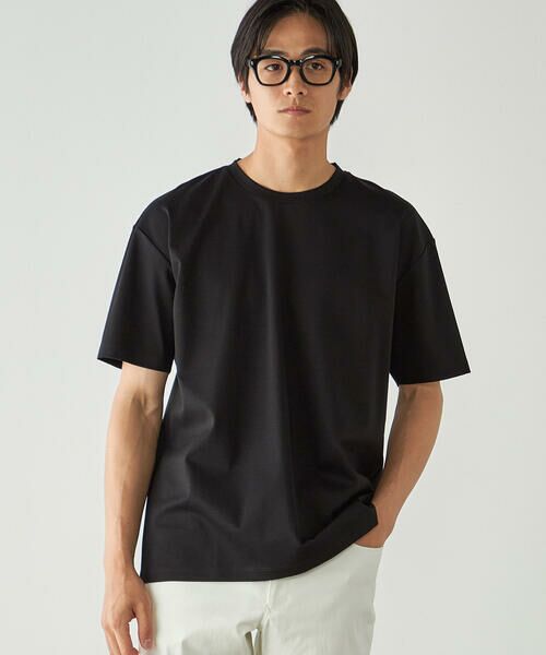 COMME CA ISM / コムサイズム Tシャツ | 【MADE IN JAPAN】シルキーポンチTシャツ(ブラック)