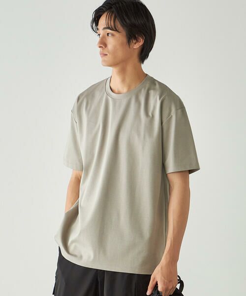 COMME CA ISM / コムサイズム Tシャツ | 【MADE IN JAPAN】シルキーポンチTシャツ(ベージュ)
