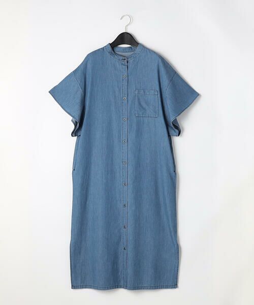 COMME CA ISM / コムサイズム ミニ丈・ひざ丈ワンピース | デニムシャツ ワンピース（ブルー）