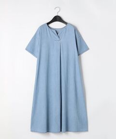 COMME CA ISM / コムサイズム ロング・マキシ丈ワンピース | デニム 半袖アッパッパ