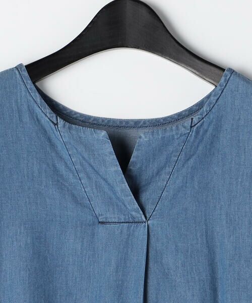 COMME CA ISM / コムサイズム ロング・マキシ丈ワンピース | デニム 半袖アッパッパ | 詳細4