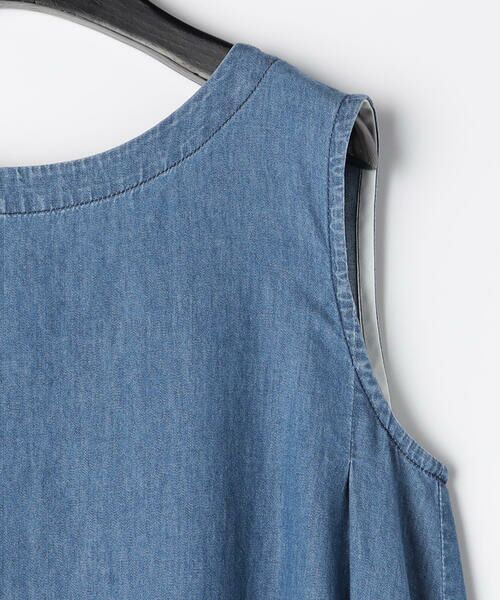 COMME CA ISM / コムサイズム ロング・マキシ丈ワンピース | デニム ノースリーブアッパッパ | 詳細9