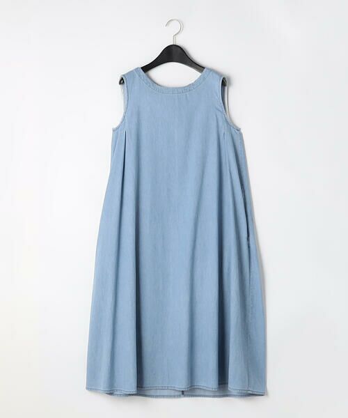 COMME CA ISM / コムサイズム ロング・マキシ丈ワンピース | デニム ノースリーブアッパッパ（サックス）