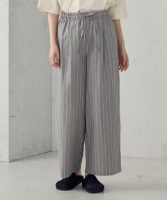 COMME CA ISM / コムサイズム その他パンツ | シャンブレー ワイドストライプパンツ