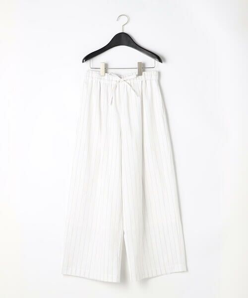 COMME CA ISM / コムサイズム その他パンツ | シャンブレー ワイドストライプパンツ（オフホワイト）