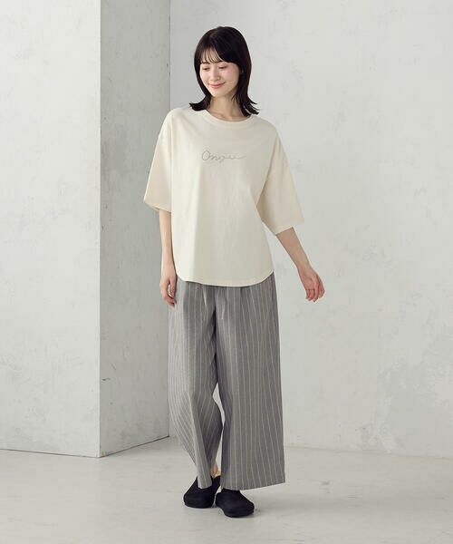 COMME CA ISM / コムサイズム その他パンツ | シャンブレー ワイドストライプパンツ | 詳細3