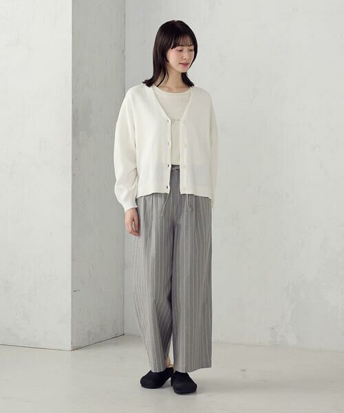 COMME CA ISM / コムサイズム その他パンツ | シャンブレー ワイドストライプパンツ | 詳細4