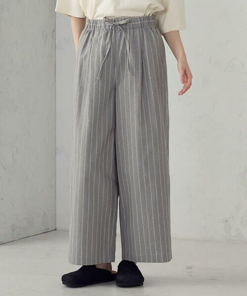 COMME CA ISM / コムサイズム その他パンツ | シャンブレー ワイドストライプパンツ | 詳細5