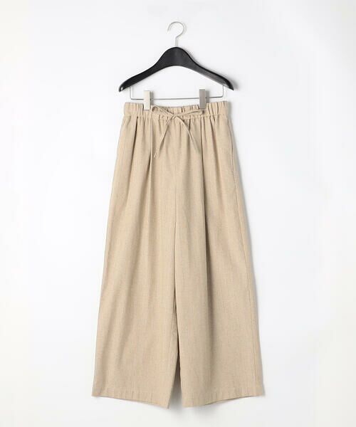 COMME CA ISM / コムサイズム その他パンツ | シャンブレー ワイドストライプパンツ（ベージュ）