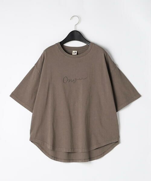 COMME CA ISM / コムサイズム カットソー | ピグメント加工 Ｔシャツ（ブラウン）