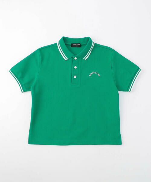 COMME CA ISM / コムサイズム ポロシャツ | ライン入り 鹿の子 ポロシャツ（グリーン）