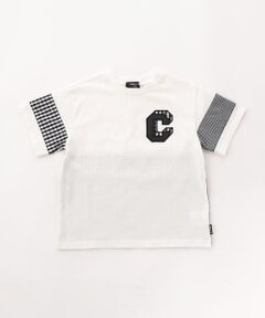 COMME CA ISM / コムサイズム Tシャツ | ギンガムチェック 切り替え 半袖Tシャツ