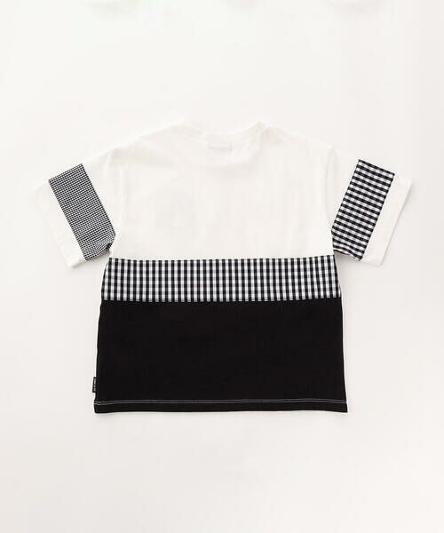 COMME CA ISM / コムサイズム Tシャツ | ギンガムチェック 切り替え 半袖Tシャツ | 詳細1