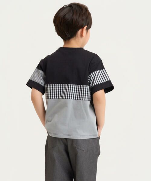COMME CA ISM / コムサイズム Tシャツ | ギンガムチェック 切り替え 半袖Tシャツ | 詳細12
