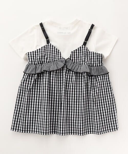 COMME CA ISM / コムサイズム Tシャツ | ギンガムチェック キャミソールセットTシャツ | 詳細1