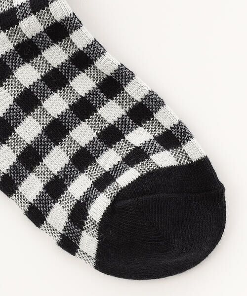 COMME CA ISM / コムサイズム ソックス | ロゴ×ギンガムチェック クルーソックス | 詳細4
