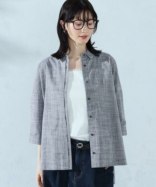 COMME CA ISM / コムサイズム シャツ・ブラウス | シャンブレーシャツ（ネイビー）