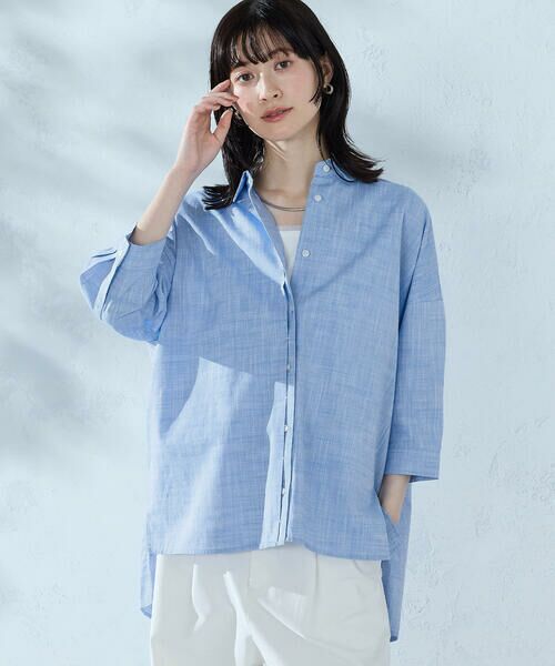COMME CA ISM / コムサイズム シャツ・ブラウス | シャンブレーシャツ（ブルー）