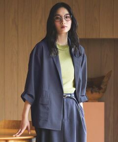 COMME CA ISM / コムサイズム テーラードジャケット | リネンライク ドローストリングス シャツジャケット / セットアップ対応