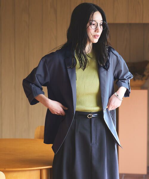 COMME CA ISM / コムサイズム テーラードジャケット | リネンライク ドローストリングス シャツジャケット / セットアップ対応 | 詳細2