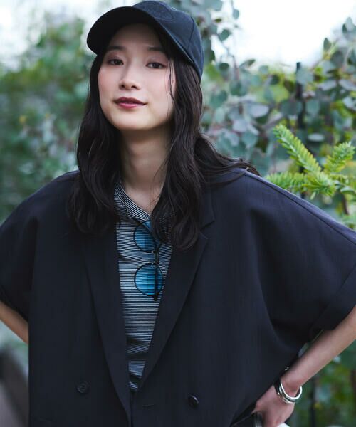 COMME CA ISM / コムサイズム テーラードジャケット | リネンライク 半袖シャツジャケット / セットアップ対応 | 詳細2