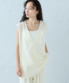COMME CA ISM / コムサイズム ベスト | エンブロイダリーレース プルオーバージレ / セットアップ対応