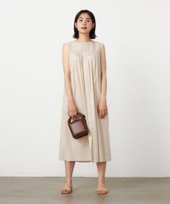 COMME CA ISM / コムサイズム ミニ丈・ひざ丈ワンピース | コットンナイロンストレッチタイプライター スリーブレスシャツワンピース
