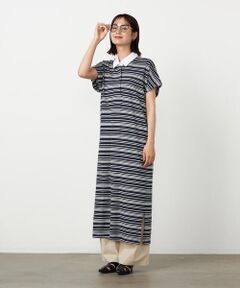 COMME CA ISM / コムサイズム ロング・マキシ丈ワンピース | マルチボーダー ラガーワンピース